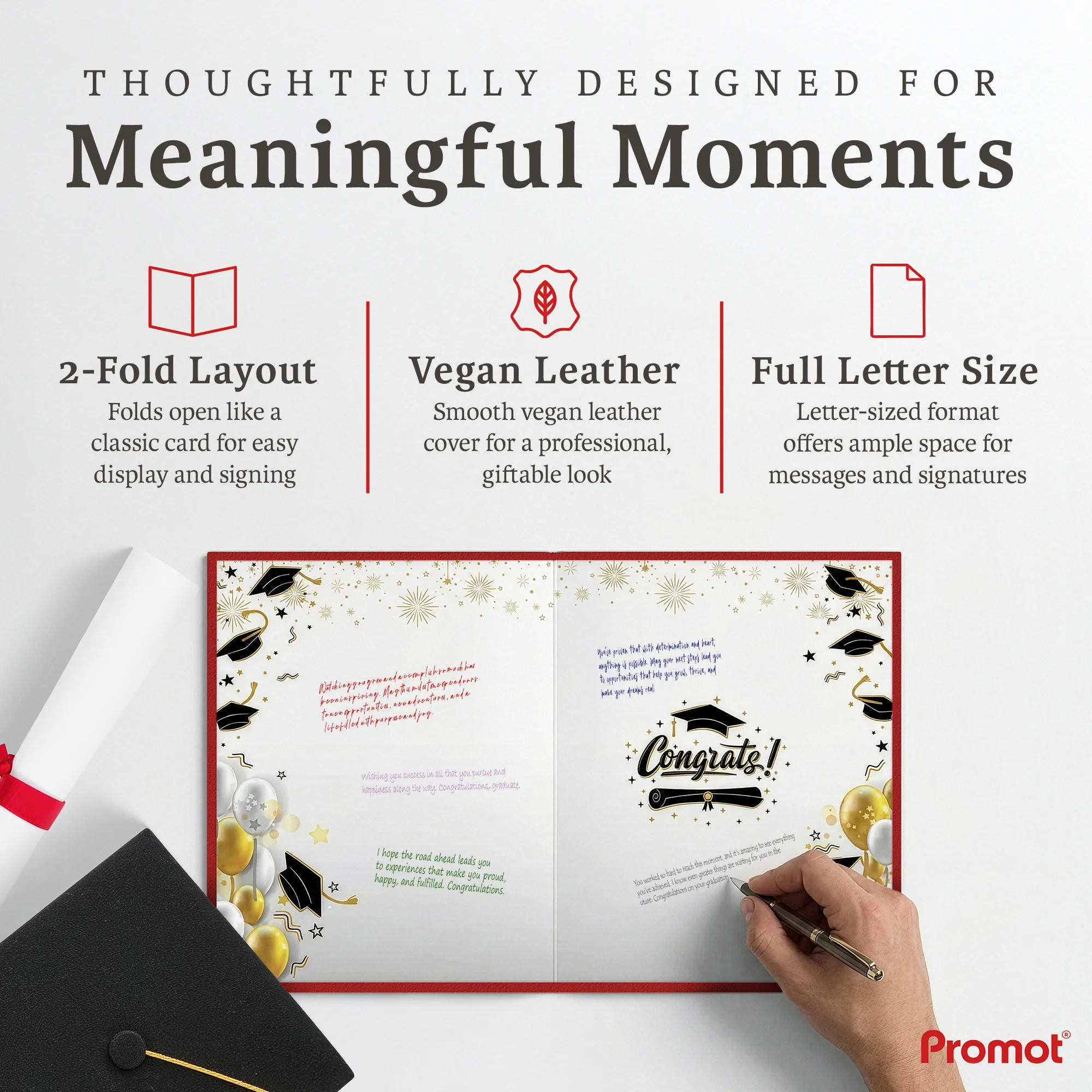 Personalized Graduation Party Guestbook- Class of 2026 (RED)